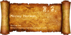 Mezey Herman névjegykártya